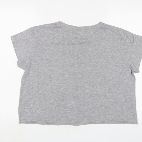 Disney Womens Grey Polyester Cropped T-Shirt Size 20 Collared - Minnie Mouse