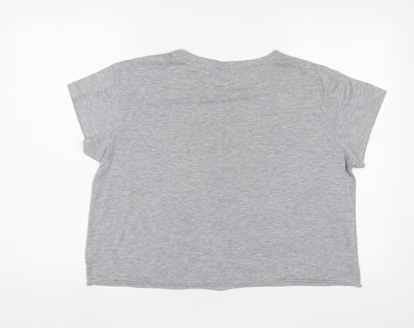 Disney Womens Grey Polyester Cropped T-Shirt Size 20 Collared - Minnie Mouse