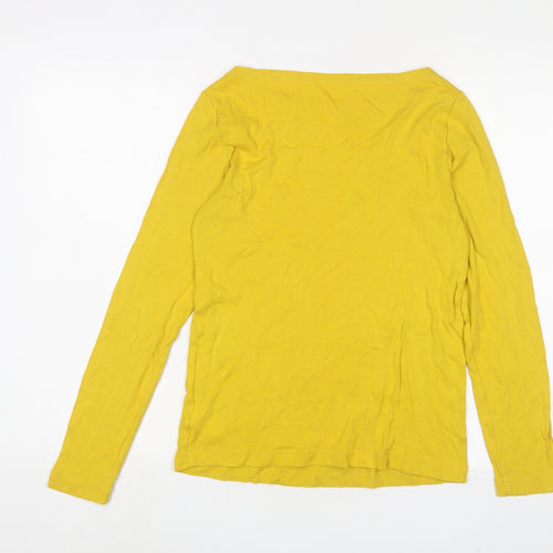 Gap Womens Yellow Cotton Basic T-Shirt Size M Boat Neck