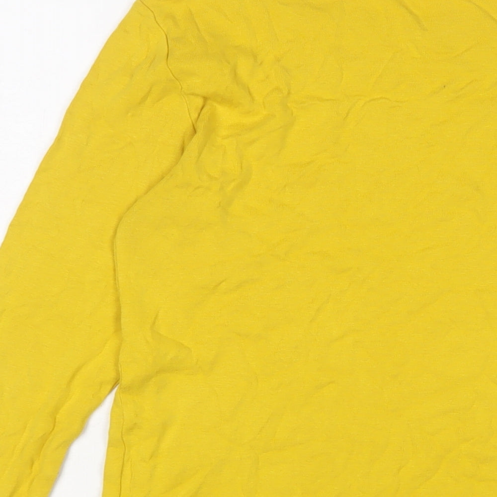 Gap Womens Yellow Cotton Basic T-Shirt Size M Boat Neck