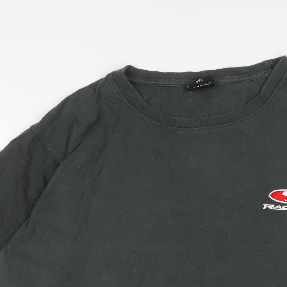Joker Mens Green Cotton T-Shirt Size 3XL Crew Neck - Embroidered