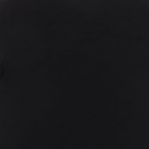 Karl Lagerfeld Womens Black Cotton Basic T-Shirt Size M V-Neck