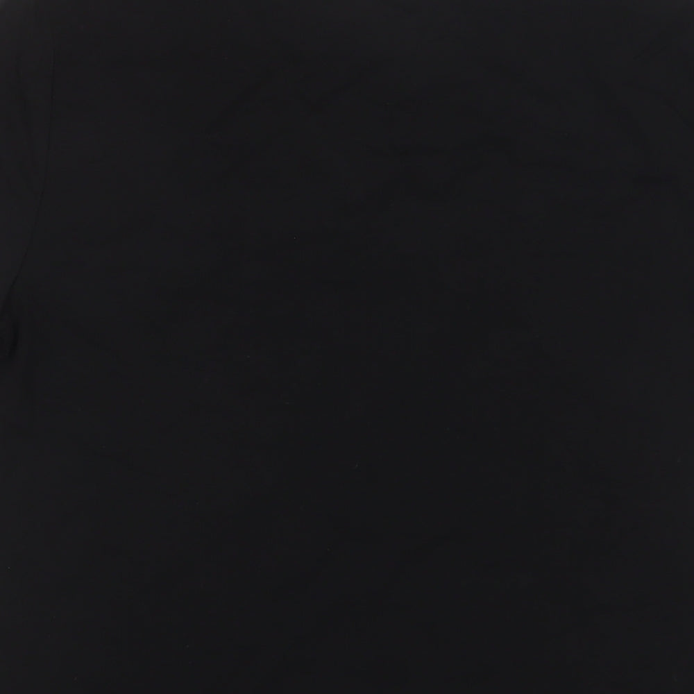 Karl Lagerfeld Womens Black Cotton Basic T-Shirt Size M V-Neck