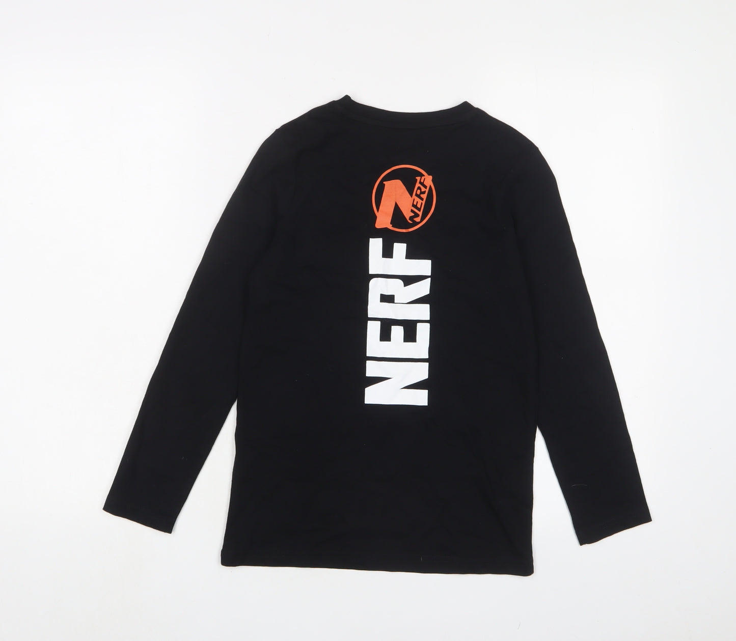 NERF Boys Black Cotton Basic Casual Size 8-9 Years Crew Neck Pullover