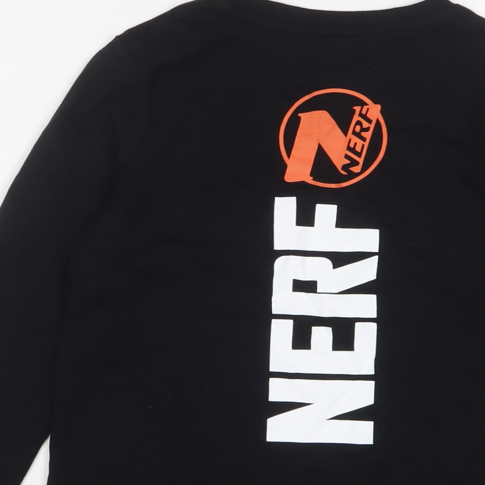 NERF Boys Black Cotton Basic Casual Size 8-9 Years Crew Neck Pullover