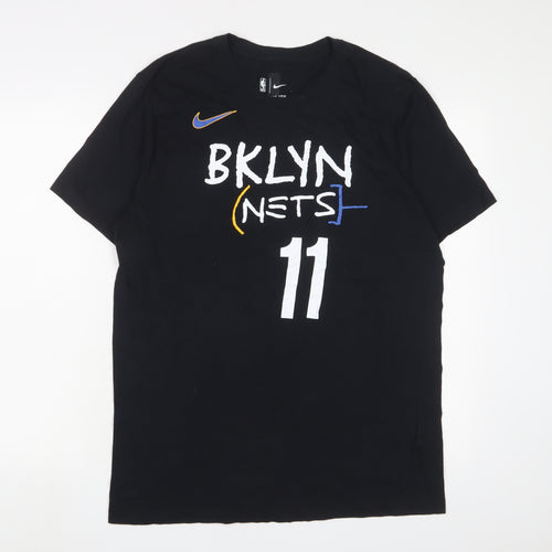 Nike Mens Black Cotton T-Shirt Size L Crew Neck - NBA