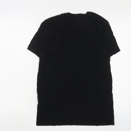 AllSaints Mens Black Cotton T-Shirt Size S Crew Neck - Logo, Embroidered