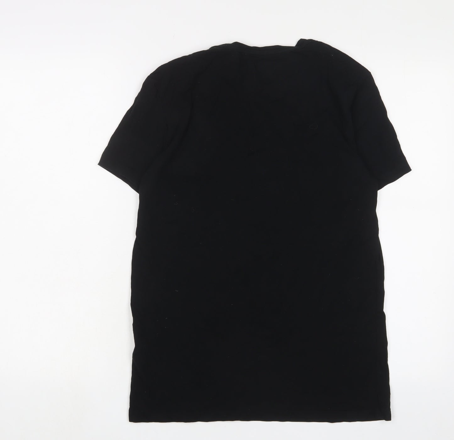 AllSaints Mens Black Cotton T-Shirt Size S Crew Neck - Logo, Embroidered