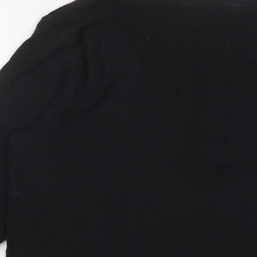 Crew Clothing Womens Black Cotton Basic T-Shirt Size 16 Scoop Neck