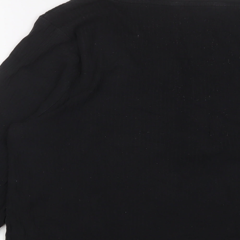 Crew Clothing Womens Black Cotton Basic T-Shirt Size 16 Scoop Neck