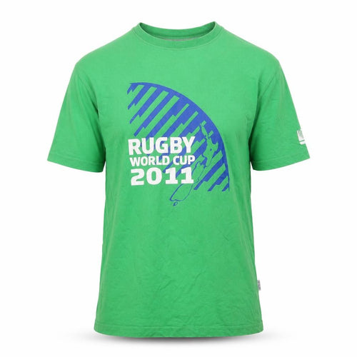 Rugby Mens Green Cotton T-Shirt Size M Crew Neck - Rugby World Cup 2011