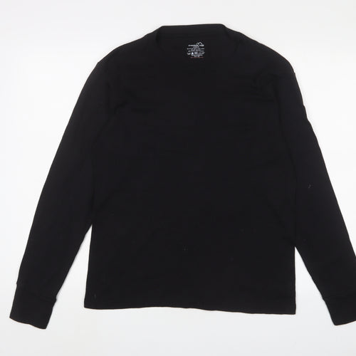 Freedom Trail Mens Black Cotton T-Shirt Size L Collared