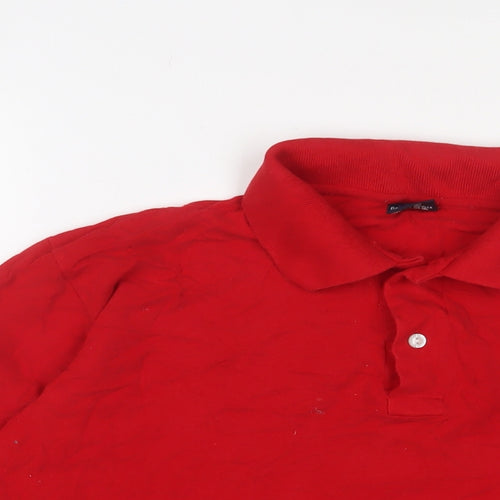 Ralph Lauren Mens Red Cotton Polo Size 2XL Collared Button - Logo, Embroidered