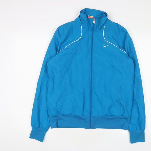 Nike Mens Blue Jacket Size L Zip - Logo, Embroidered