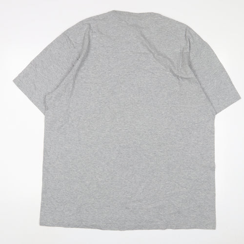 Nautica Mens Grey Cotton T-Shirt Size XL Crew Neck - Logo