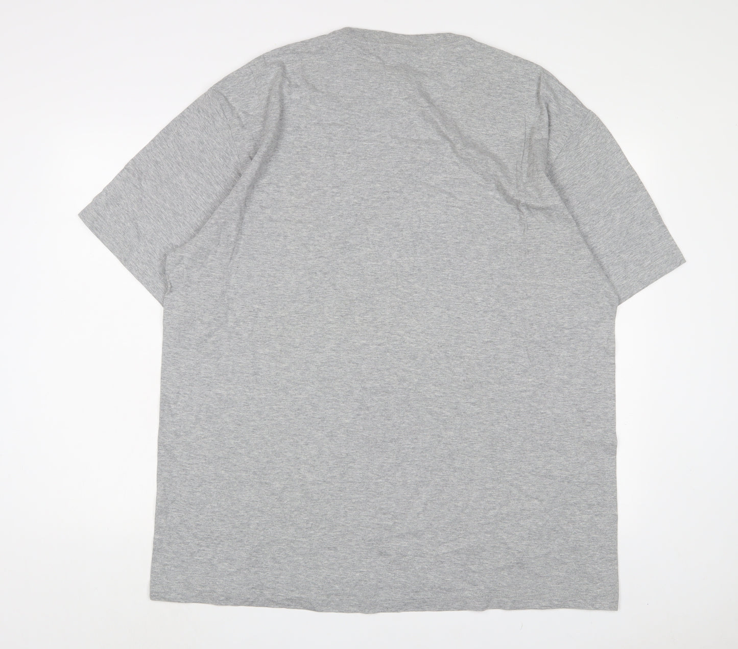 Nautica Mens Grey Cotton T-Shirt Size XL Crew Neck - Logo