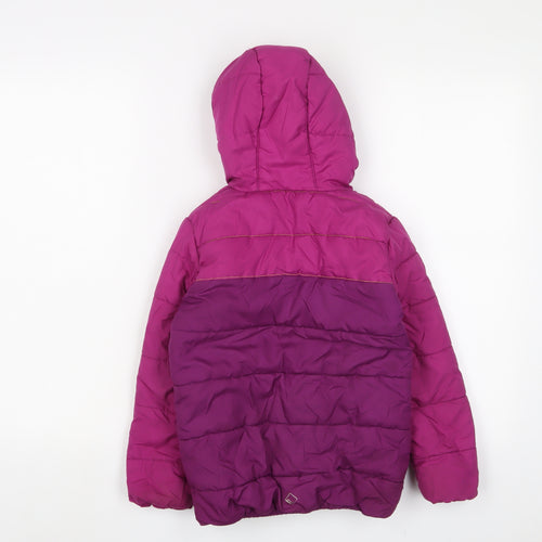 Regatta Girls Purple Basic Coat Coat Size 7-8 Years Zip - Logo