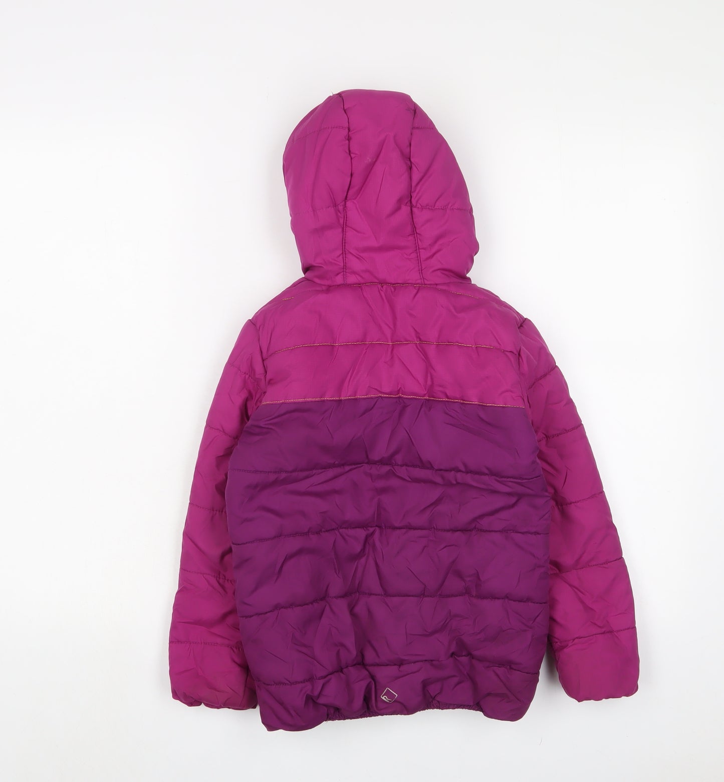 Regatta Girls Purple Basic Coat Coat Size 7-8 Years Zip - Logo