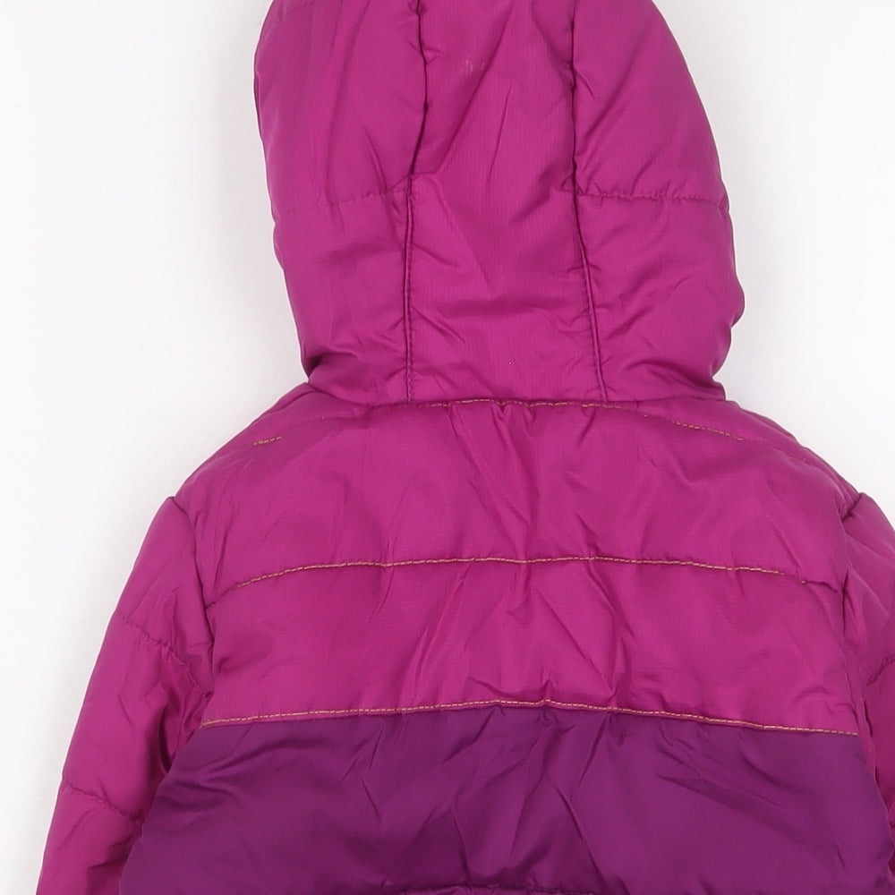 Regatta Girls Purple Basic Coat Coat Size 7-8 Years Zip - Logo