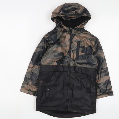 Firetrap Boys Black Camouflage Basic Coat Coat Size 5-6 Years Zip