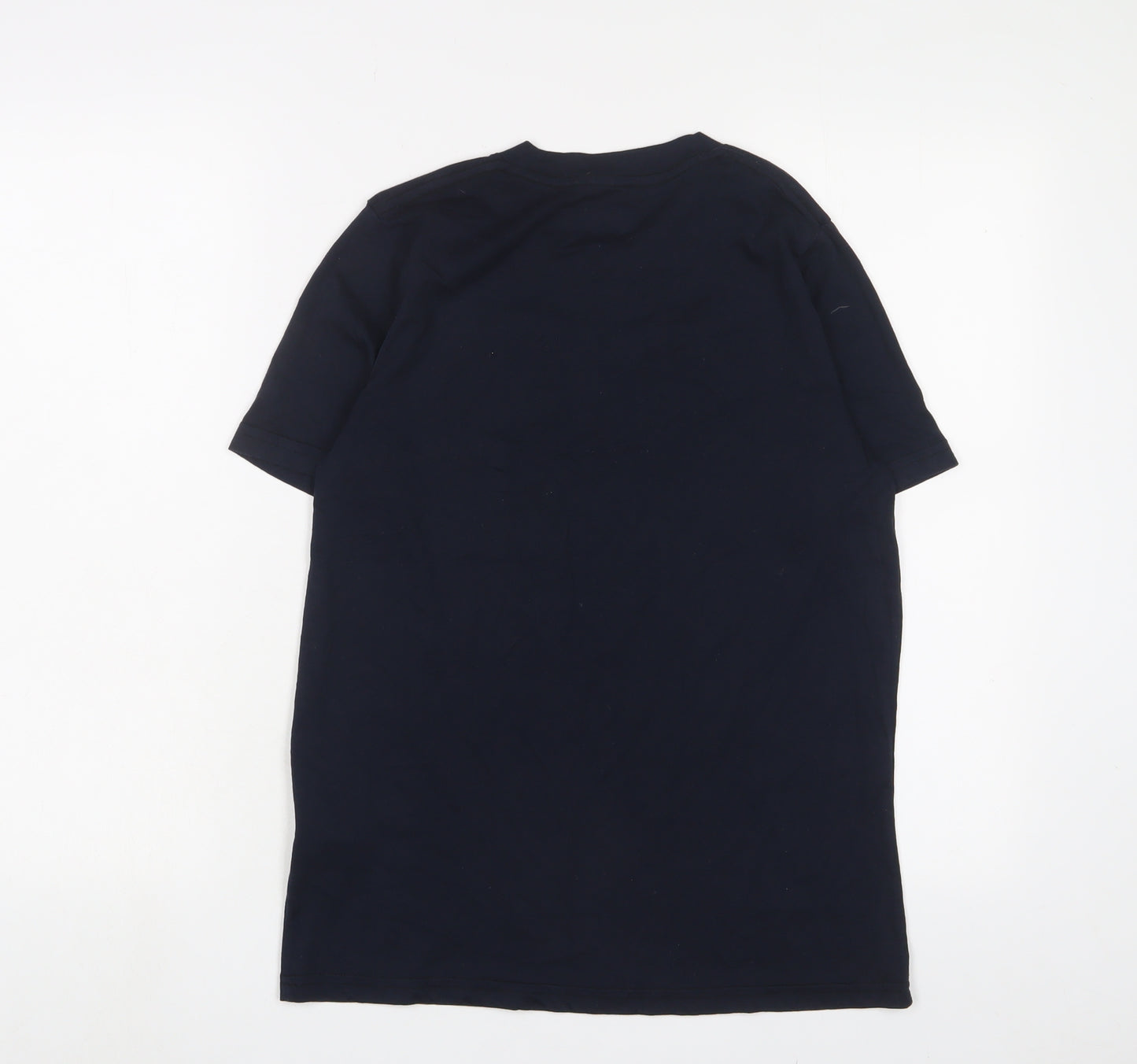 abercrombie kids Boys Blue Cotton Basic T-Shirt Size 13-14 Years Crew Neck Pullover - Logo, Embroidered