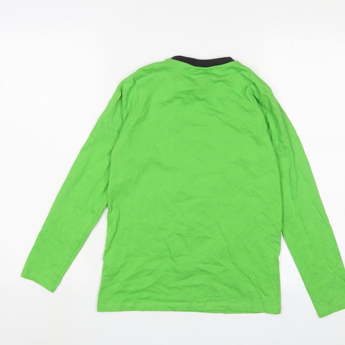 Xbox Boys Green Cotton Basic T-Shirt Size 11-12 Years Crew Neck Pullover