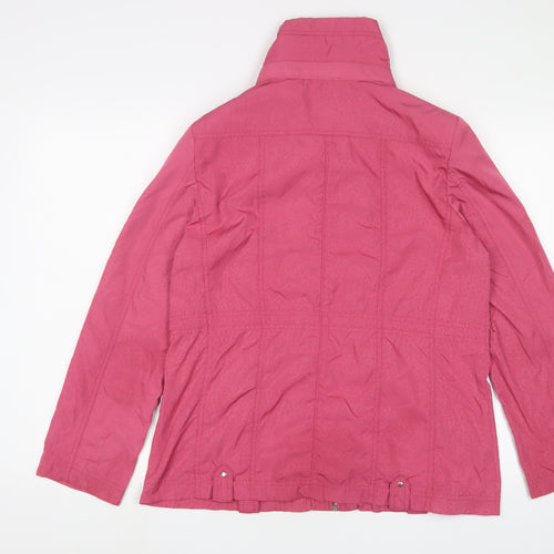 EWM Womens Pink Animal Print Jacket Size 12 Zip
