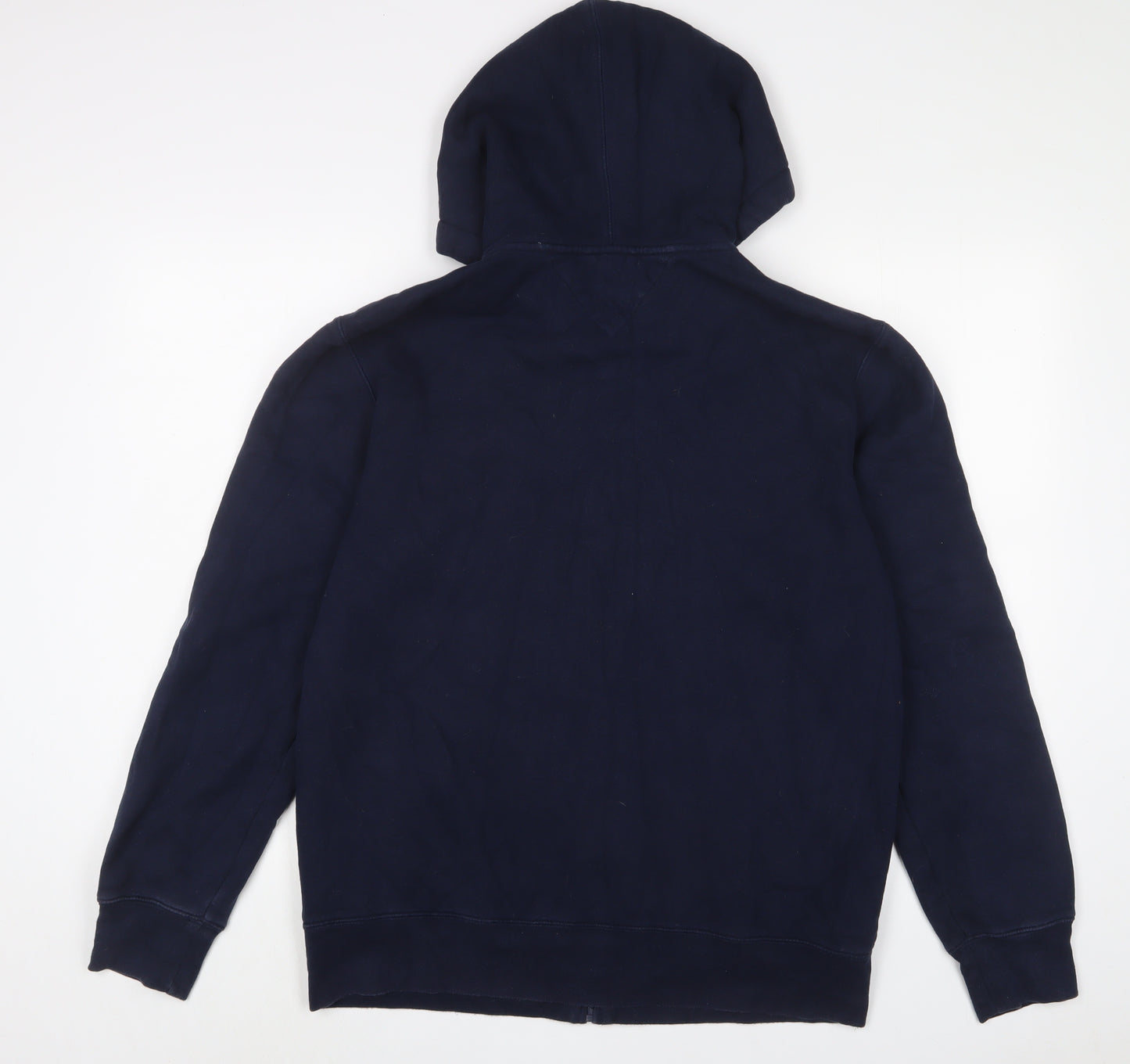 Tommy Hilfiger Mens Blue Cotton Full Zip Hoodie Size M - Logo, Embroidered