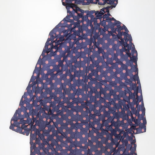 Cotton Traders Womens Purple Polka Dot Jacket Size 12 Zip