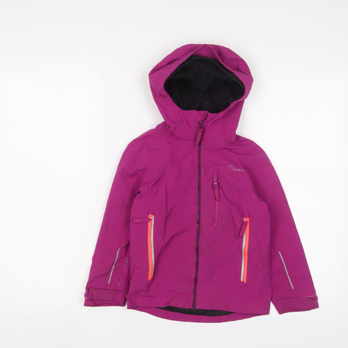 Dare 2B Girls Pink Basic Coat Coat Size 5-6 Years Zip - Logo