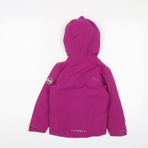 Dare 2B Girls Pink Basic Coat Coat Size 5-6 Years Zip - Logo