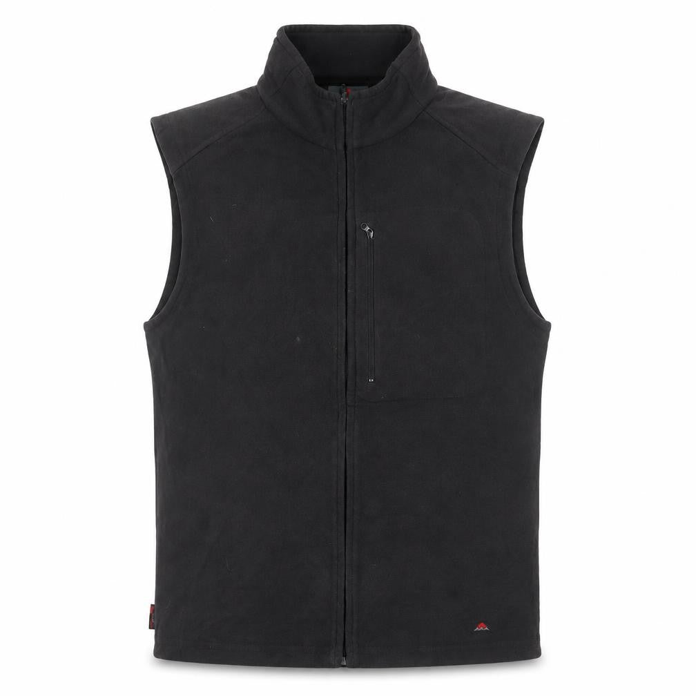Front view of Wynnster men’s grey gilet jacket, size M, zip - logo, embroidered
