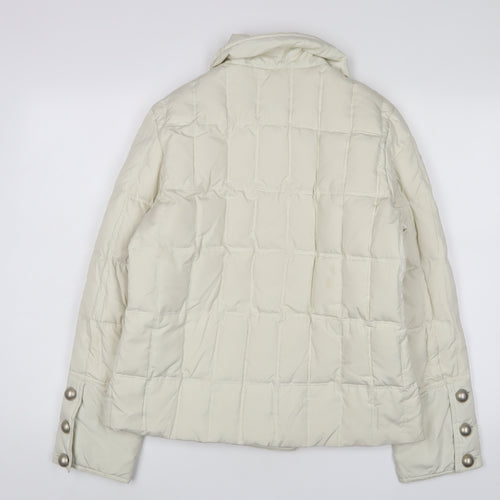 Rampage Womens White Quilted Coat Size L Button