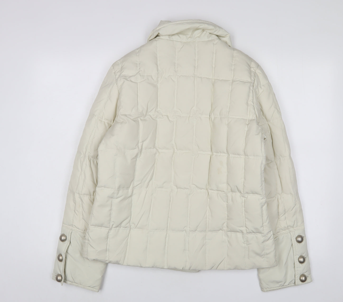 Rampage Womens White Quilted Coat Size L Button