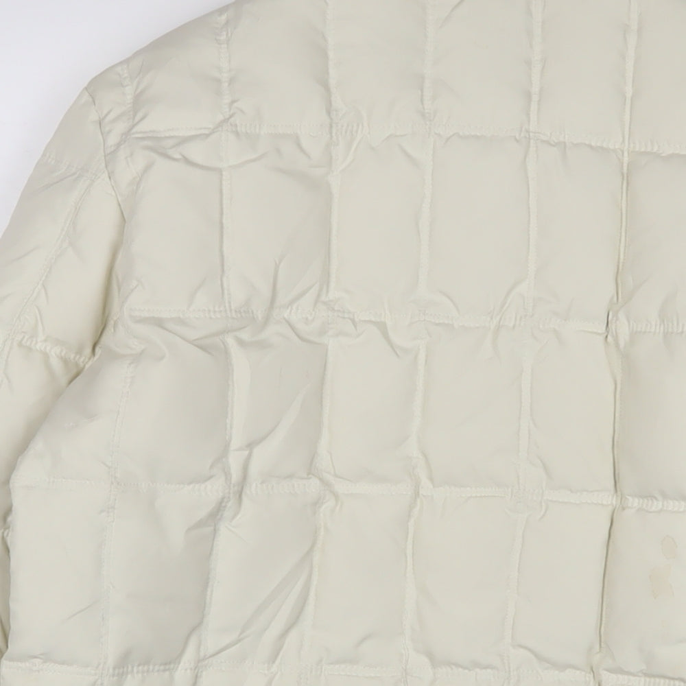 Rampage Womens White Quilted Coat Size L Button