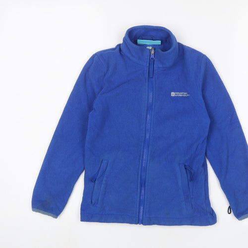 Mountain Warehouse Boys Blue Jacket Size 7-8 Years Zip - Logo, Embroidered