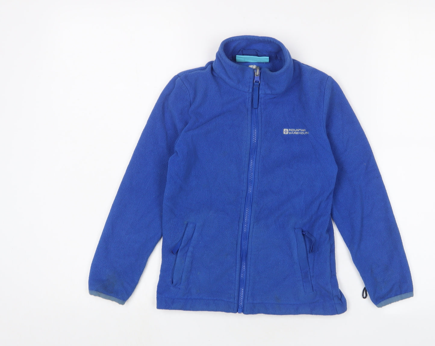 Mountain Warehouse Boys Blue Jacket Size 7-8 Years Zip - Logo, Embroidered