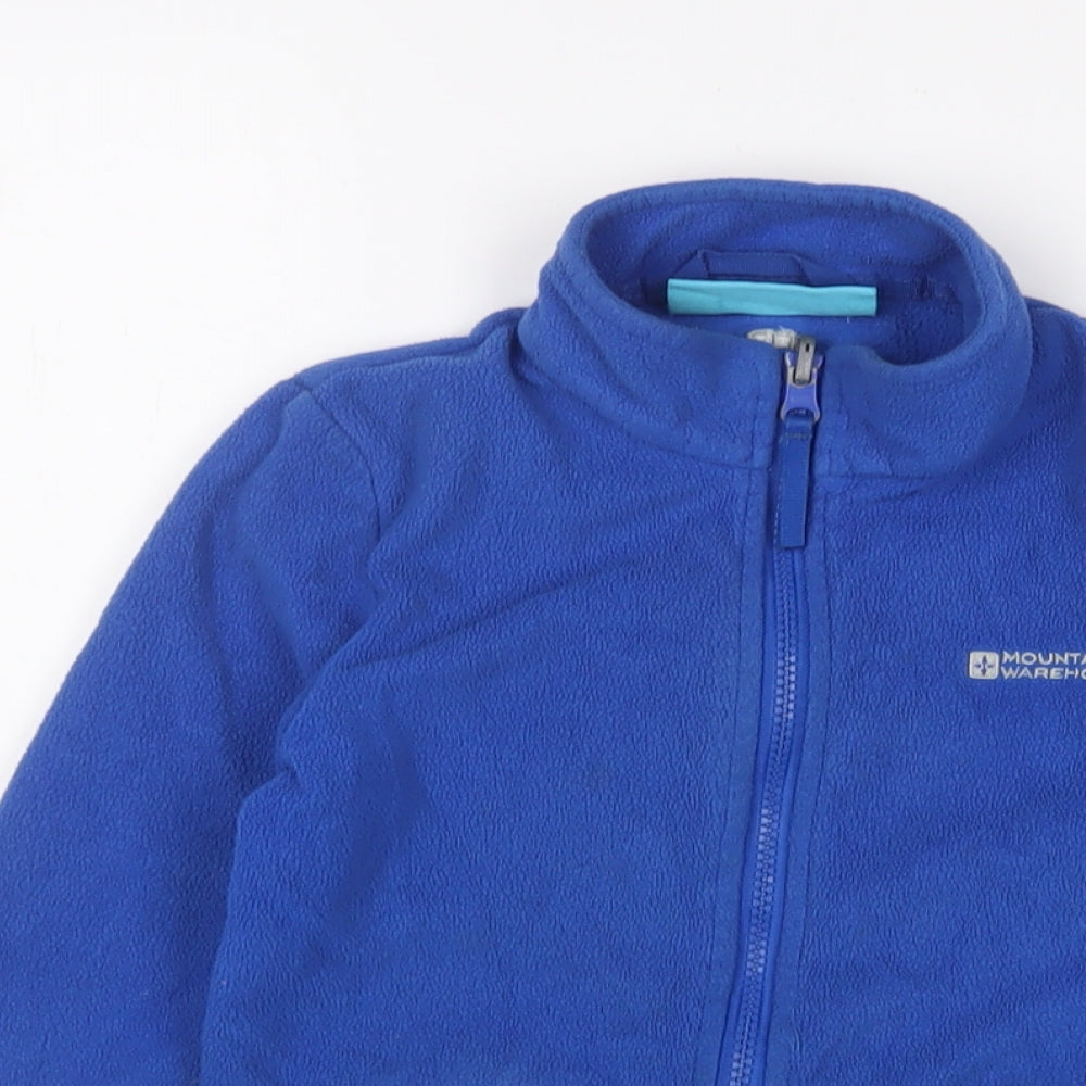 Mountain Warehouse Boys Blue Jacket Size 7-8 Years Zip - Logo, Embroidered