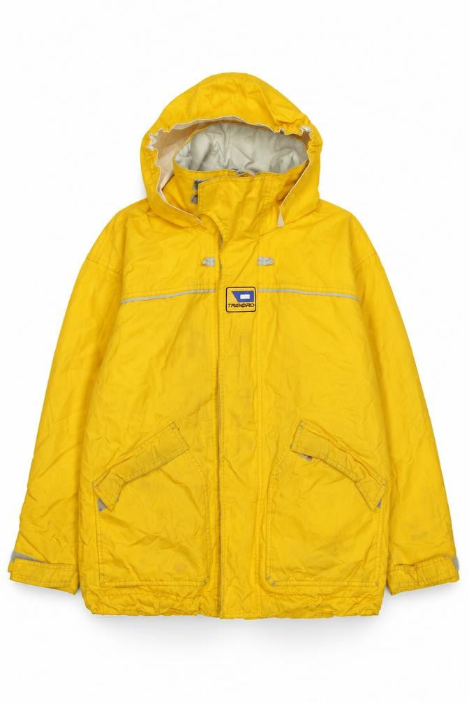 Front view of Tribord boys’ yellow jacket, size 12, years zip