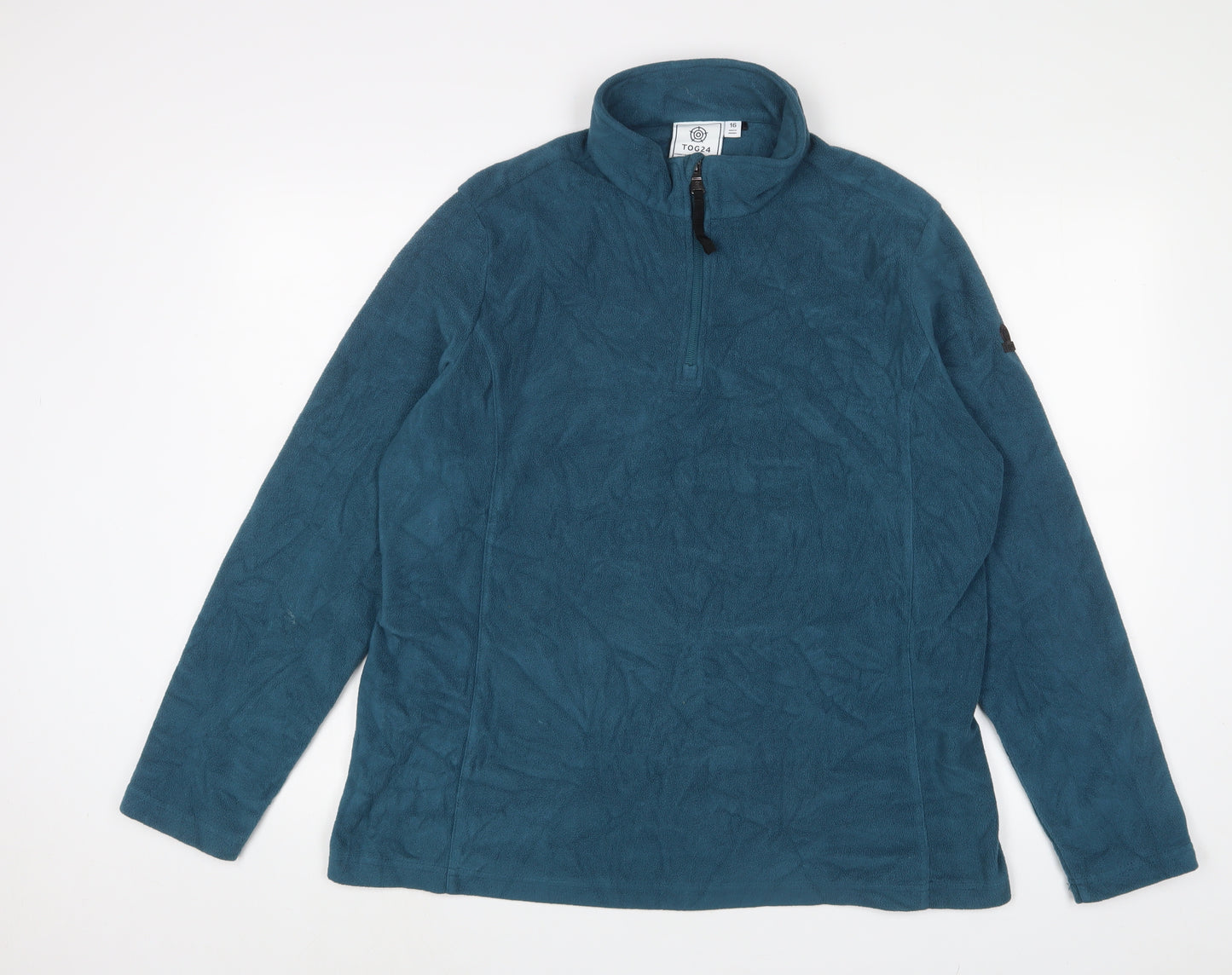 TOG24 Womens Blue Polyester Pullover Sweatshirt Size 16 Zip - Logo, Embroidered