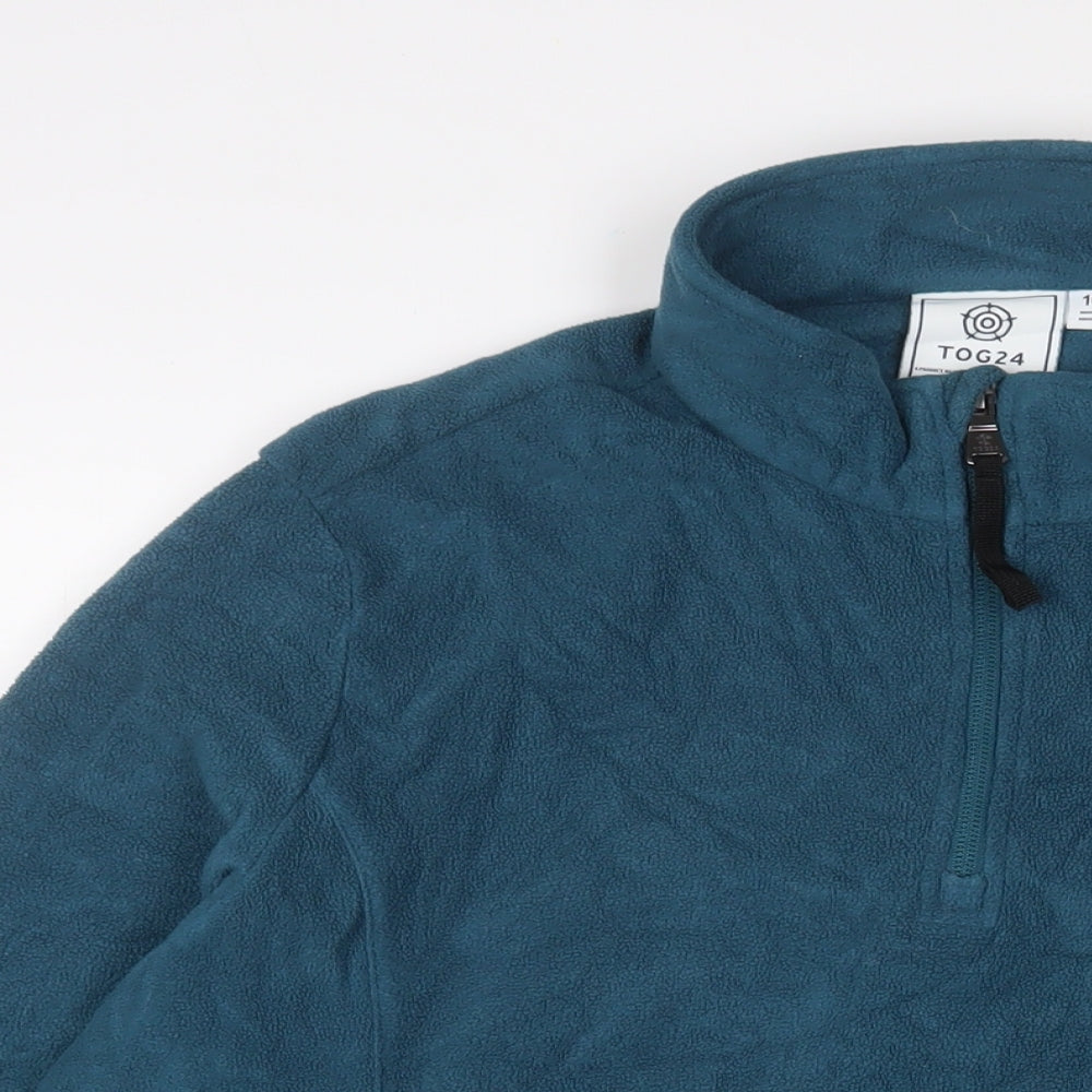 TOG24 Womens Blue Polyester Pullover Sweatshirt Size 16 Zip - Logo, Embroidered