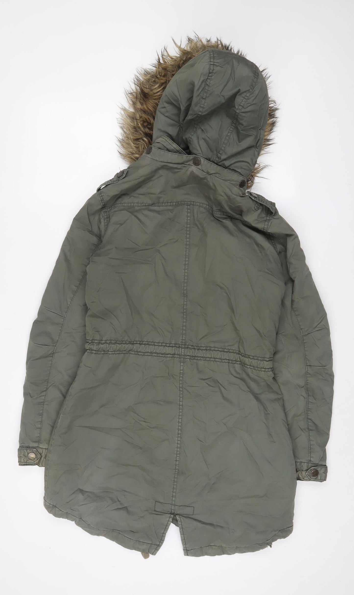 Fat Face Womens Green Parka Coat Size 8 Zip