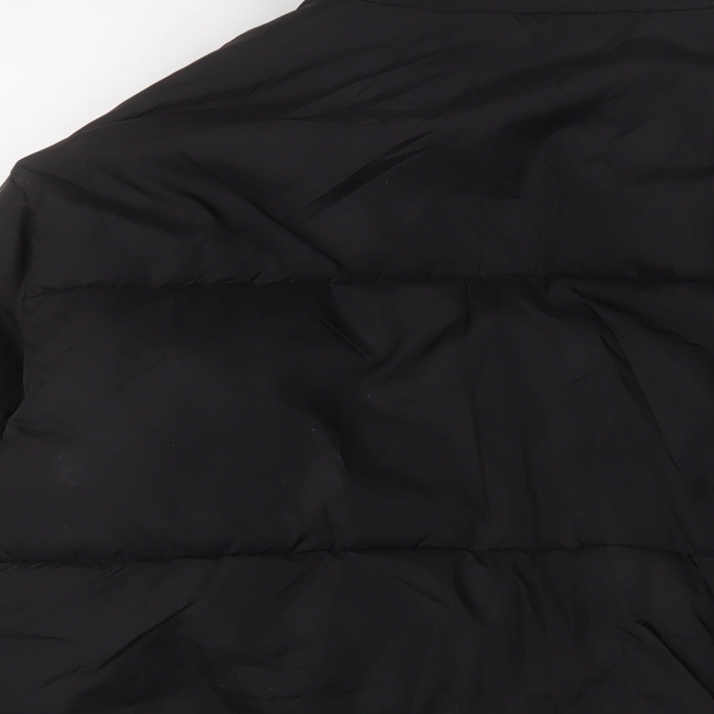 Topshop Womens Black Quilted Coat Size 12 Zip