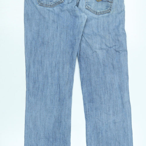 7 For All Mankind Womens Blue Cotton Straight Jeans Size 26 in L29 in Regular Zip