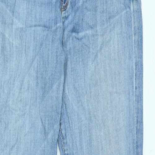 7 For All Mankind Womens Blue Cotton Straight Jeans Size 26 in L29 in Regular Zip