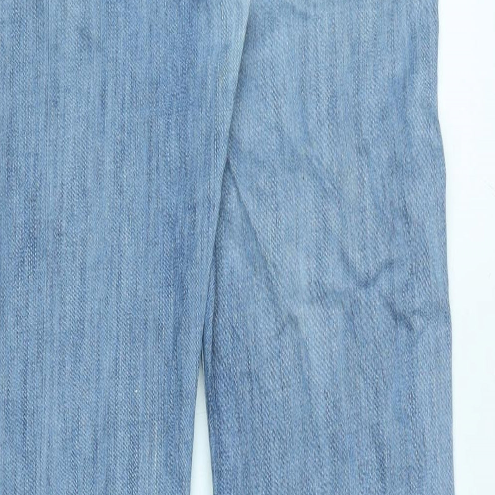 7 For All Mankind Womens Blue Cotton Straight Jeans Size 26 in L29 in Regular Zip