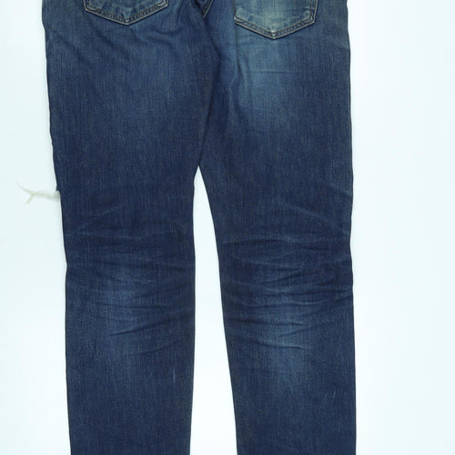Levi's Mens Blue Cotton Blend Straight Jeans Size 36 in L33 in Regular Zip
