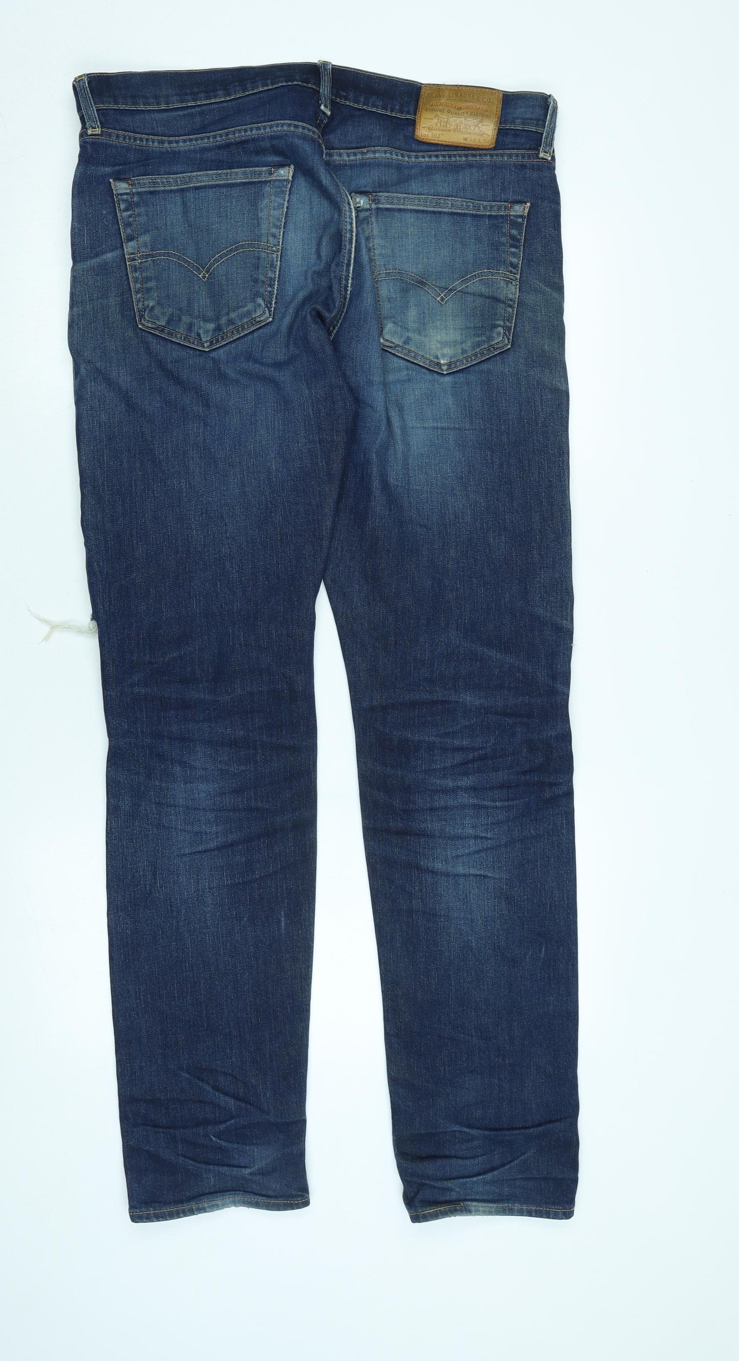 Levi's Mens Blue Cotton Blend Straight Jeans Size 36 in L33 in Regular Zip
