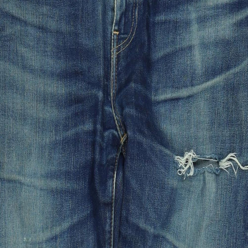 Levi's Mens Blue Cotton Blend Straight Jeans Size 36 in L33 in Regular Zip