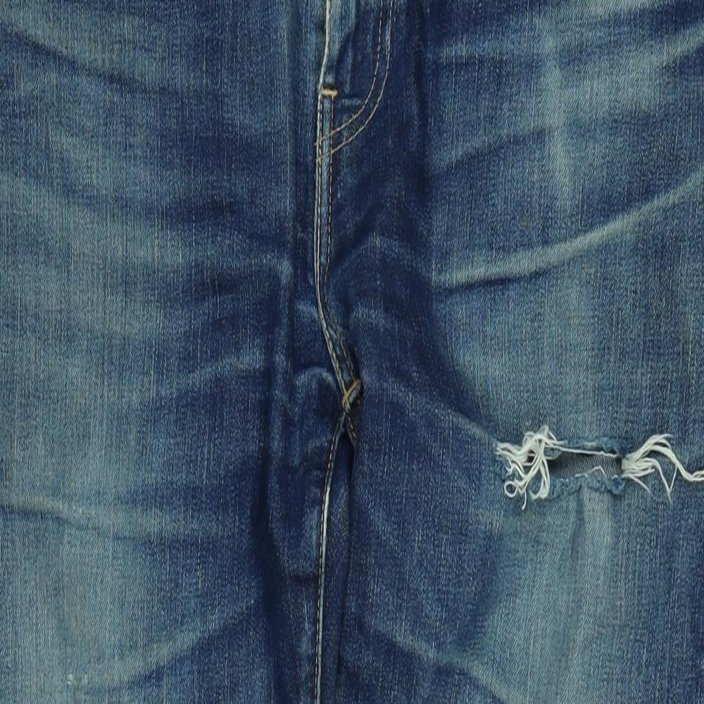 Levi's Mens Blue Cotton Blend Straight Jeans Size 36 in L33 in Regular Zip